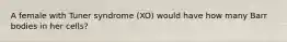 A female with Tuner syndrome (XO) would have how many Barr bodies in her cells?