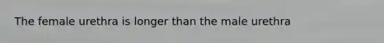 The female urethra is longer than the male urethra