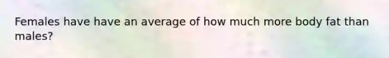 Females have have an average of how much more body fat than males?