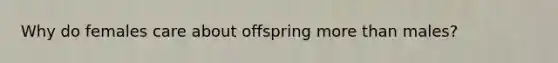 Why do females care about offspring more than males?