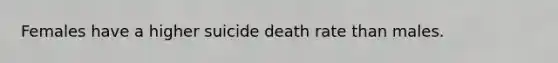 Females have a higher suicide death rate than males.