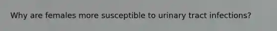 Why are females more susceptible to urinary tract infections?