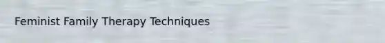 Feminist Family Therapy Techniques