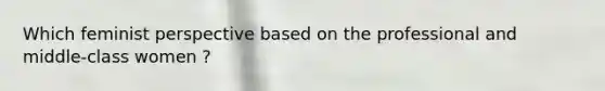 Which feminist perspective based on the professional and middle-class women ?