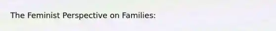 The Feminist Perspective on Families: