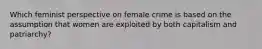 Which feminist perspective on female crime is based on the assumption that women are exploited by both capitalism and patriarchy?