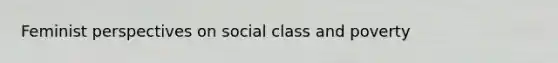 Feminist perspectives on social class and poverty