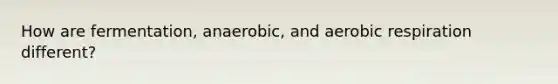 How are fermentation, anaerobic, and aerobic respiration different?