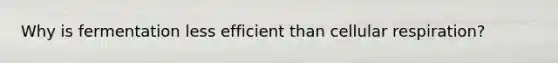 Why is fermentation less efficient than cellular respiration?