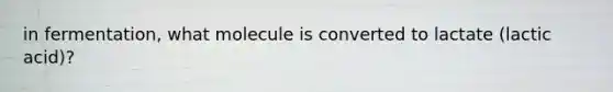 in fermentation, what molecule is converted to lactate (lactic acid)?