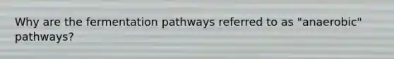 Why are the fermentation pathways referred to as "anaerobic" pathways?