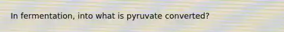 In fermentation, into what is pyruvate converted?