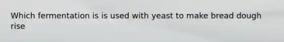 Which fermentation is is used with yeast to make bread dough rise