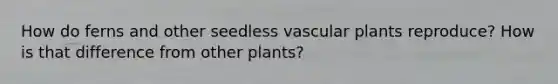 How do ferns and other seedless vascular plants reproduce? How is that difference from other plants?