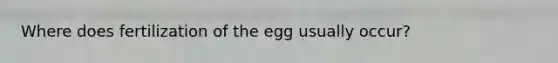 Where does fertilization of the egg usually occur?