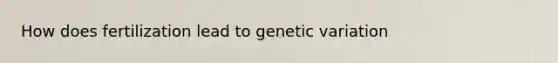 How does fertilization lead to genetic variation