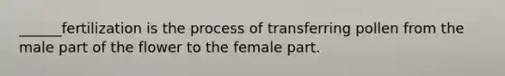 ______fertilization is the process of transferring pollen from the male part of the flower to the female part.