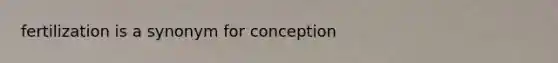 fertilization is a synonym for conception