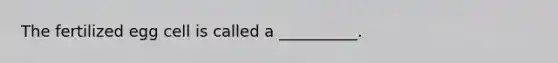 The fertilized egg cell is called a __________.