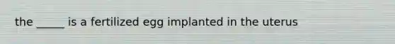 the _____ is a fertilized egg implanted in the uterus