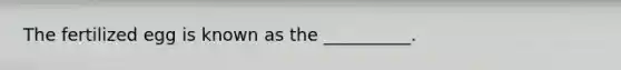The fertilized egg is known as the __________.