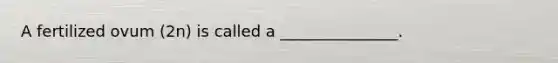 A fertilized ovum (2n) is called a _______________.