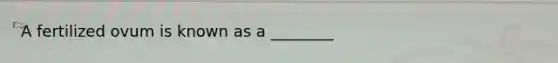 A fertilized ovum is known as a ________