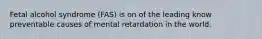 Fetal alcohol syndrome (FAS) is on of the leading know preventable causes of mental retardation in the world.