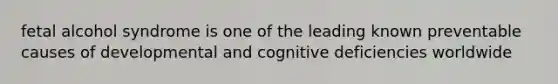 fetal alcohol syndrome is one of the leading known preventable causes of developmental and cognitive deficiencies worldwide