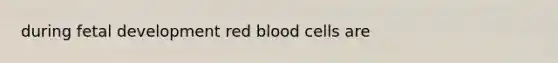 during fetal development red blood cells are