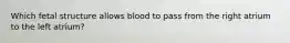 Which fetal structure allows blood to pass from the right atrium to the left atrium?