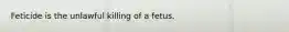 Feticide is the unlawful killing of a fetus.