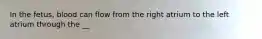 In the fetus, blood can flow from the right atrium to the left atrium through the __