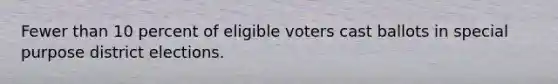 Fewer than 10 percent of eligible voters cast ballots in special purpose district elections.