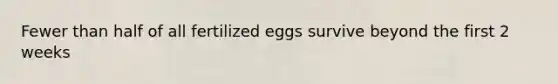 Fewer than half of all fertilized eggs survive beyond the first 2 weeks