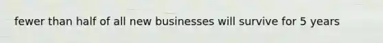 fewer than half of all new businesses will survive for 5 years