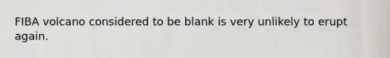 FIBA volcano considered to be blank is very unlikely to erupt again.