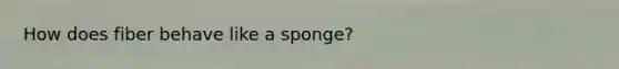 How does fiber behave like a sponge?