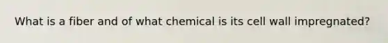 What is a fiber and of what chemical is its cell wall impregnated?