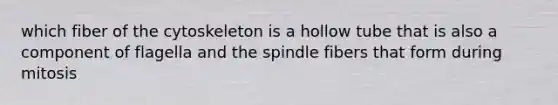 which fiber of the cytoskeleton is a hollow tube that is also a component of flagella and the spindle fibers that form during mitosis