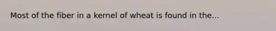 Most of the fiber in a kernel of wheat is found in the...