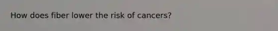 How does fiber lower the risk of cancers?