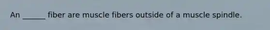 An ______ fiber are muscle fibers outside of a muscle spindle.