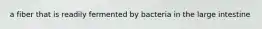 a fiber that is readily fermented by bacteria in the large intestine