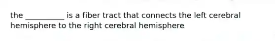 the __________ is a fiber tract that connects the left cerebral hemisphere to the right cerebral hemisphere