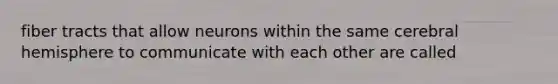 fiber tracts that allow neurons within the same cerebral hemisphere to communicate with each other are called