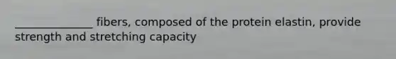 ______________ fibers, composed of the protein elastin, provide strength and stretching capacity