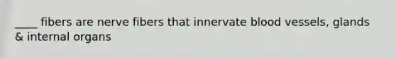 ____ fibers are nerve fibers that innervate blood vessels, glands & internal organs