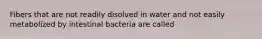 Fibers that are not readily disolved in water and not easily metabolized by intestinal bacteria are called