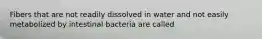 Fibers that are not readily dissolved in water and not easily metabolized by intestinal bacteria are called